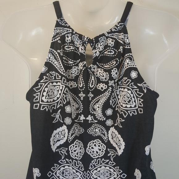 INC Women's Embroidered Black And White Tank Top, Size S - Picture 3 of 8